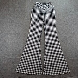 HALARA Black & White Gingham Flare Pants